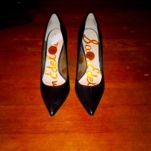 Sam Edelman hazel pointed toe heel black leather size 8.